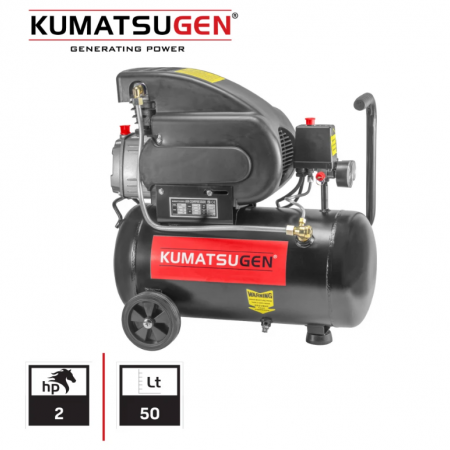 Μονοφασικός Αεροσυμπιεστής KUMATSUGEN KAC050, 50 L, 8 bar, 1500 W, 2 HP, 118 L/min