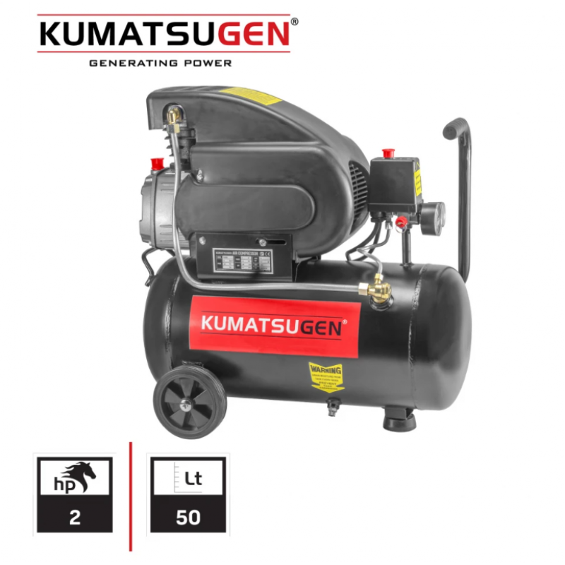 Μονοφασικός Αεροσυμπιεστής KUMATSUGEN KAC050, 50 L, 8 bar, 1500 W, 2 HP, 118 L/min