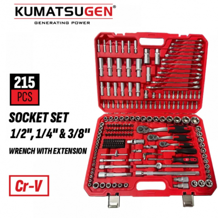 Σετ καστάνιας KUMATSUGEN KHT115, 1/4", 3/8", 1/2", 215 τεμάχια