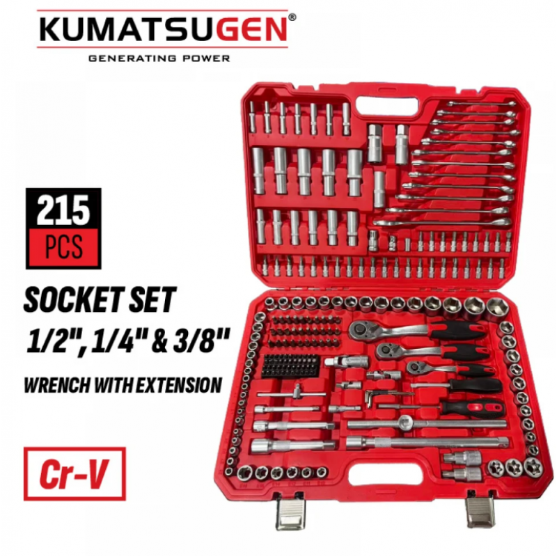 Σετ καστάνιας KUMATSUGEN KHT115, 1/4", 3/8", 1/2", 215 τεμάχια
