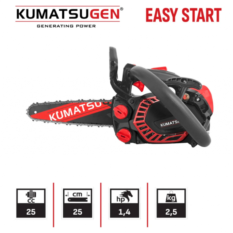 Αλυσοπρίονο βενζίνης KUMATSUGEN KCS252, 25 cc, 1.4 HP, 1050 W, λάμα 25 cm