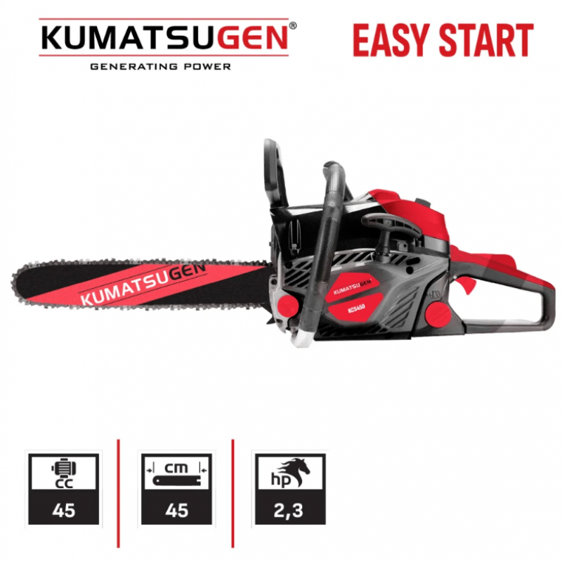 Βενζινοκίνητο αλυσοπρίονο KUMATSUGEN KCS450, 45 cc, 2,3 HP, 1700 W, λάμα 45 cm