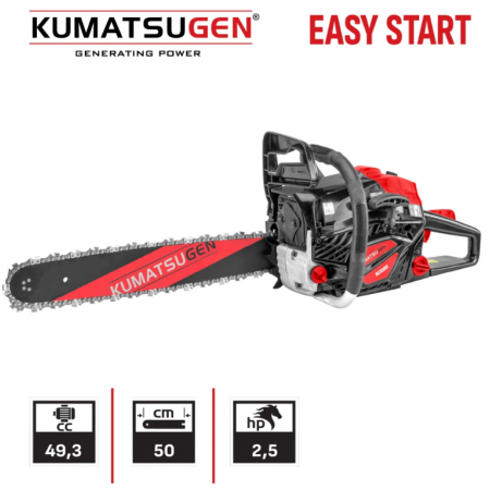 Βενζινοκίνητο αλυσοπρίονο KUMATSUGEN KCS500, 2,5 HP, 1850 W, 49,3 cc, λάμα 50 cm