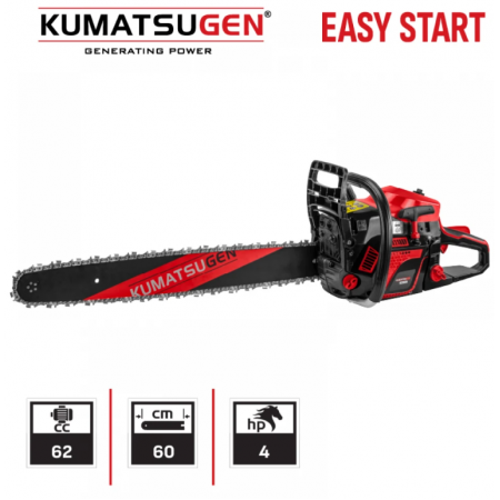 Βενζινοκίνητο αλυσοπρίονο KUMATSUGEN KCS600, 4 HP, 3.0 kW, 62 cc, λάμα 60 cm