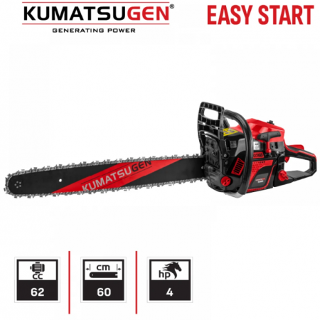 Βενζινοκίνητο αλυσοπρίονο KUMATSUGEN KCS600, 4 HP, 3.0 kW, 62 cc, λάμα 60 cm