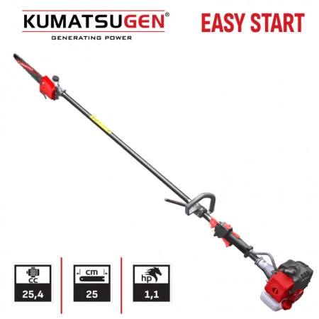Βενζινοκίνητο κονταροπρίονο KUMATSUGEN KPS260, 1.1 HP, 800 W, 25.4 cc, λάμα 25 cm, μήκος 1.70 m