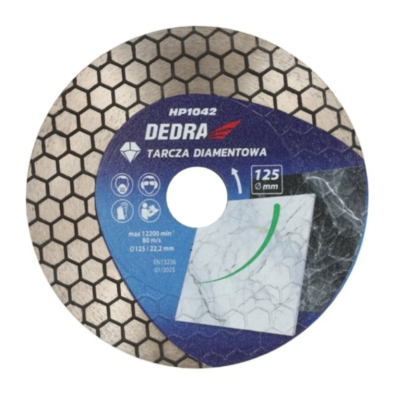 Διαμαντένιος δίσκος λείανσης DEDRA H1042, 125 × 22,2 mm, M14
