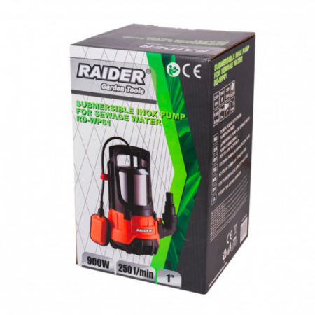 Υποβρύχια αντλία για βρώμικο νερό Raider RD-WP61 INOX, 1", 900 W, 250 l/min, 8,5 m, 070168