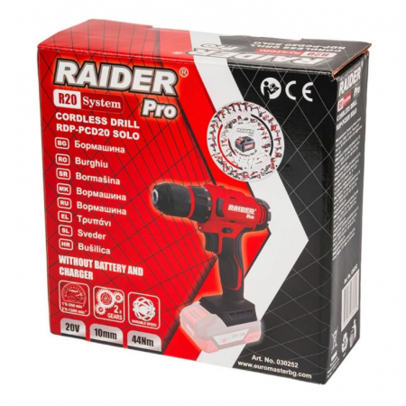 Ασύρματο κρουστικό δραπανοκατσάβιδο Raider RDP-PCD20 Solo, R20, 20 V, 44 Nm, 030252