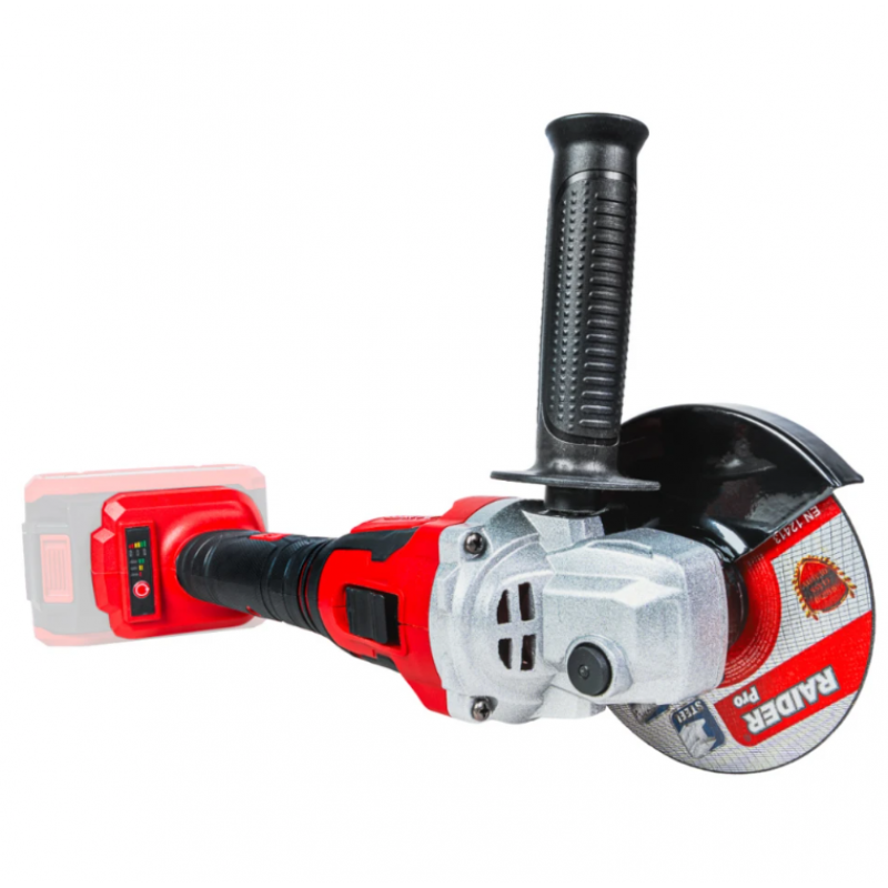 Ασύρματος γωνιακός τροχός Raider R20, χωρίς ψήκτρες, Ø125 mm, ρυθμιζόμενες στροφές, Solo, RDP-RBAG20, 030270