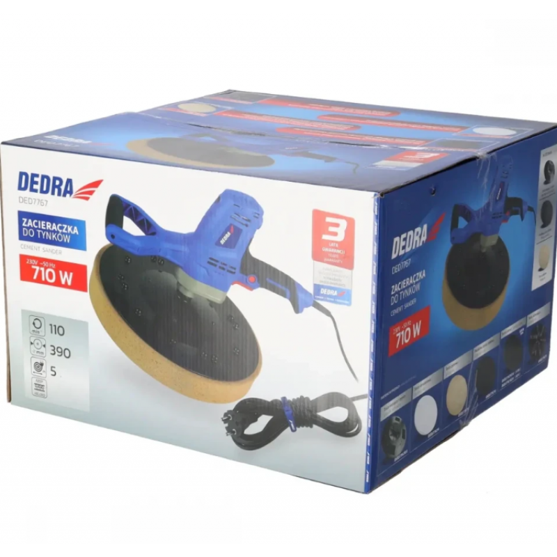 Ηλεκτρικό Τριβείο Σοβά Dedra DED7767, 710 W, Ø390 mm, 110 στροφές/λεπτό