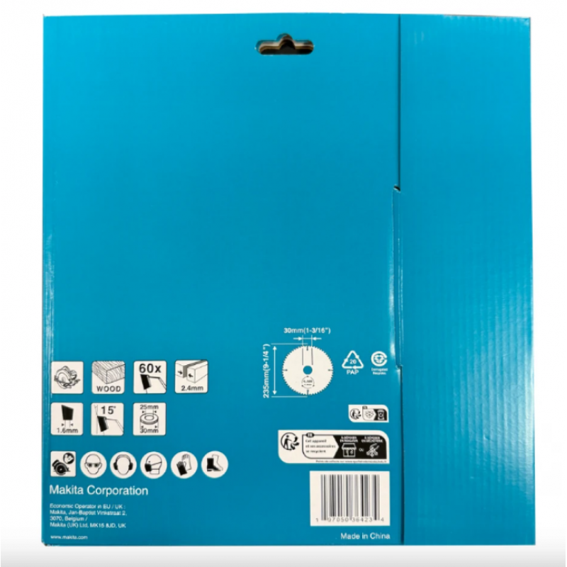 Δίσκος Κοπής Ξύλου Makita D-81549, Ø235 mm, Εσωτερική Οπή 30 mm, 60 Δόντια