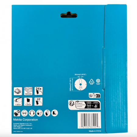 Δίσκος Κοπής Ξύλου Makita D-81278, Ø185 mm, Εσωτερική Οπή 30 mm, 24 Δόντια