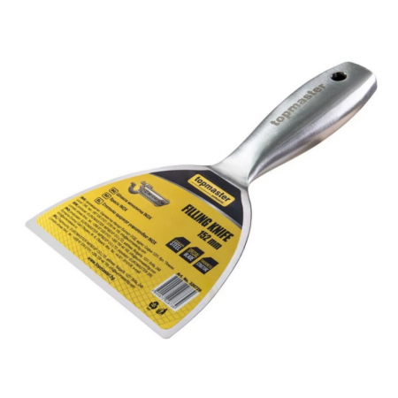 Μονοκόμματη Σπάτουλα Topmaster, 152 mm, INOX, Ανοξείδωτος Χάλυβας, Στρογγυλεμένες Γωνίες, 320729
