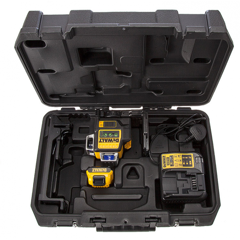 Αλφάδι με λέιζερ γραμμής DeWALT με 3 ακτίνες με 1 μπαταρία και φορτιστή, 10.8 V, 2 Ah, 30 μ, 60 μ, 0.3 χιλ./μ, DCE089D1G