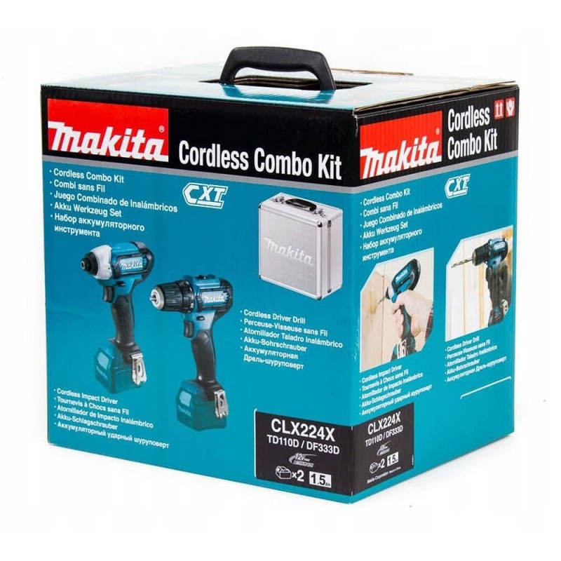 Σετ εργαλείων μπαταρίας MAKITA CLX224X (DF333D + TD110D) σε θήκη αλουμινίου