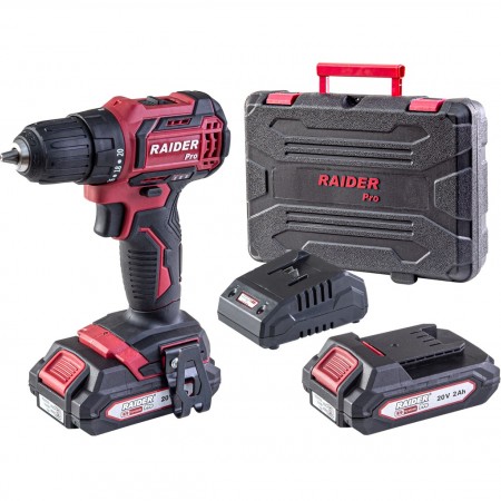 Σετ τρυπάνι μπαταρίας χωρίς ψήκτρες R20 Raider 2 ταχυτ. 10mm 44Nm 20V 2x2Ah σε θήκη RDP-SBCD20 
