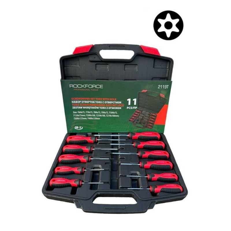 Σετ κατσαβιδιών Torx με τρύπα 11 τεμαχίων RockForce