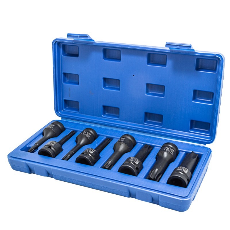 Σετ κεφαλών κρουστικών μυτών TORX 1/2'' 8 τμχ. ROCKFORCE