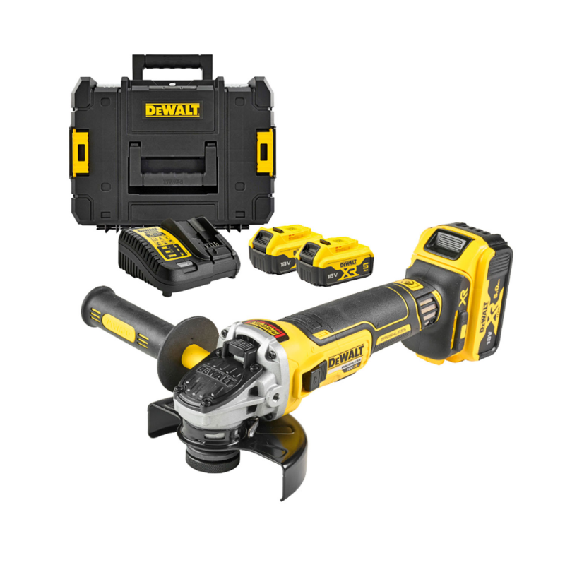 Γωνιακός τροχός μπαταρίας DeWALT DCG405P3, χωρίς ψήκτρες, Li-Ion 18V, 5Ah, 9000 RPM, Ø125mm