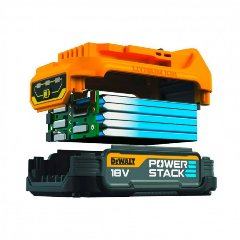 Επαναφορτιζόμενες μπαταρίες DeWALT Li-Ion, DCB1102E2 με φορτιστή 18V, 1,7 Ah, 2 τμχ. 